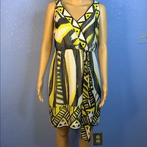 ICE geometric design dress, size 8 EUC